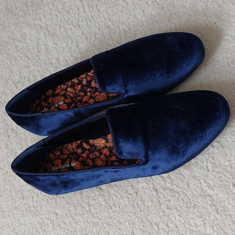 BIRDIES Blue Velvet Size 10.5 Slip On Shoes New Without Tag
